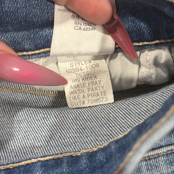 MOTHER High Waisted Rider Ankle Fray Party Like a Pirate Jeans - Picture 13 of 13